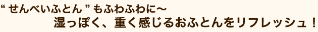 湿っぽく重たく感じるおふとんをリフレッシュ